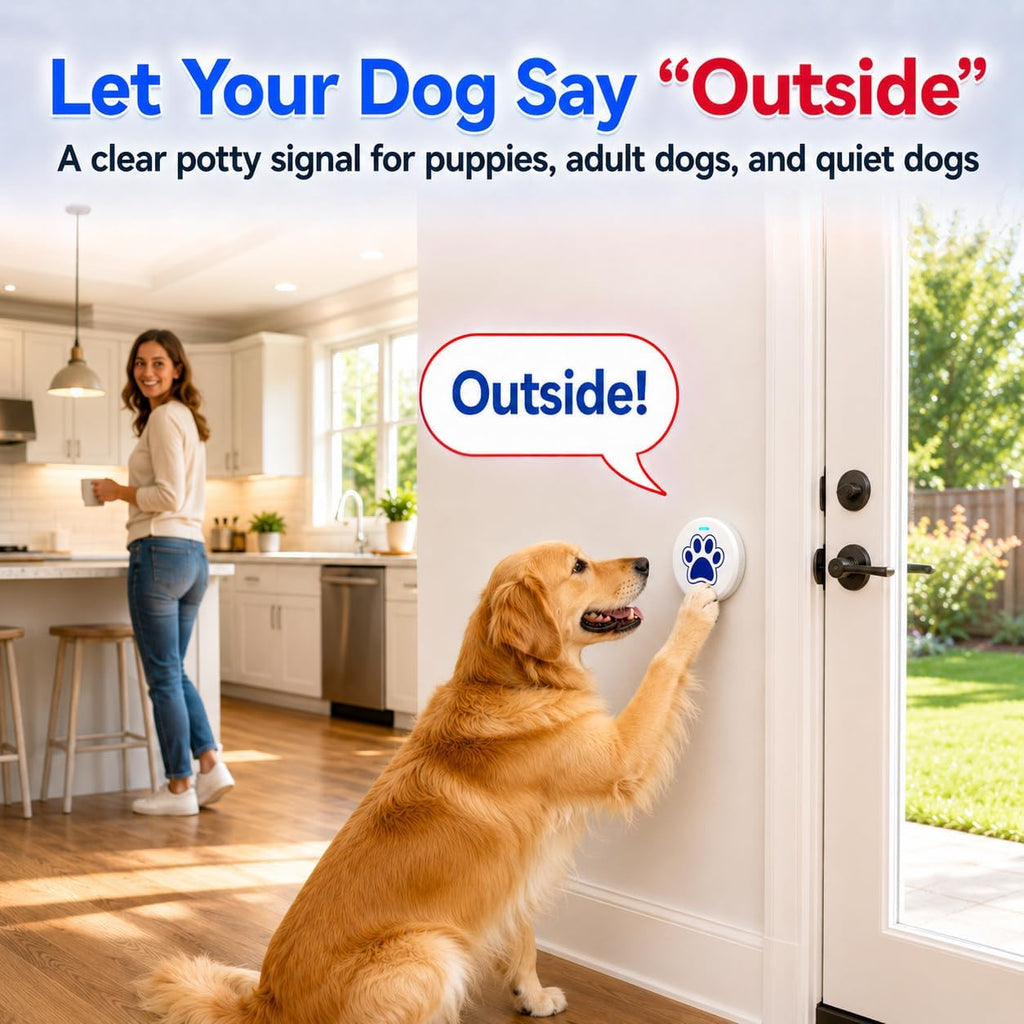 Blue paw print dog doorbell transmitter button