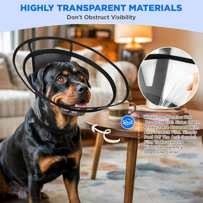 Bonthee medical e-collar for dogs showing adjustable magic tape closure and secure buckle.