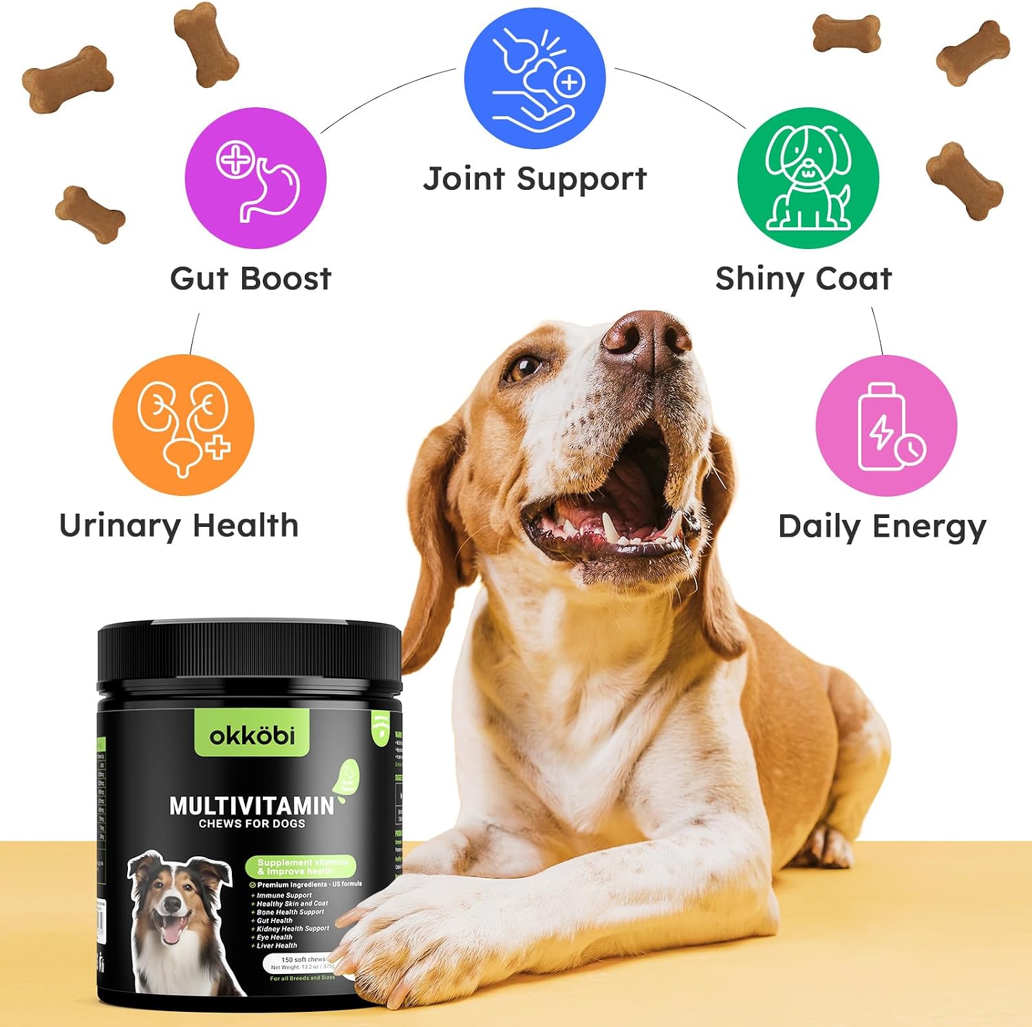 PLSHSBSE puppy safe multivitamin with glucosamine and probiotics packaging