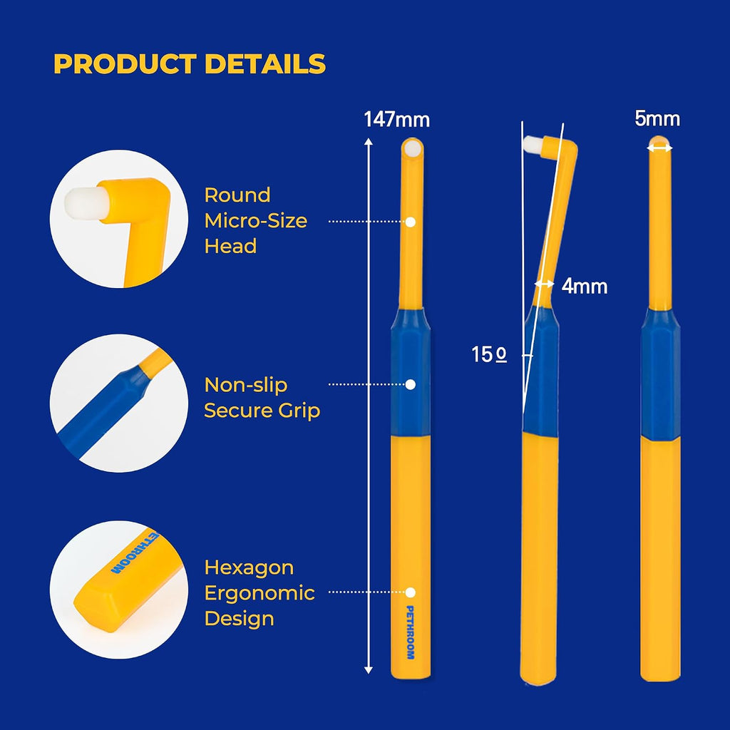 Side profile of Pethroom Deep Point dental brush