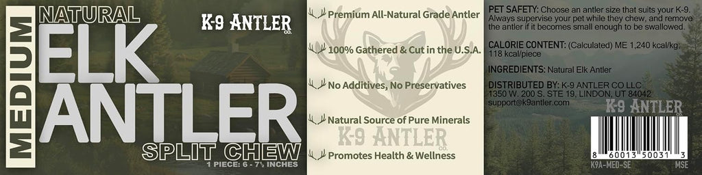 Dog enjoying long lasting natural elk antler treat