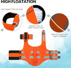 Queenmore large dog life vest top view highlighting reinforced rescue handle