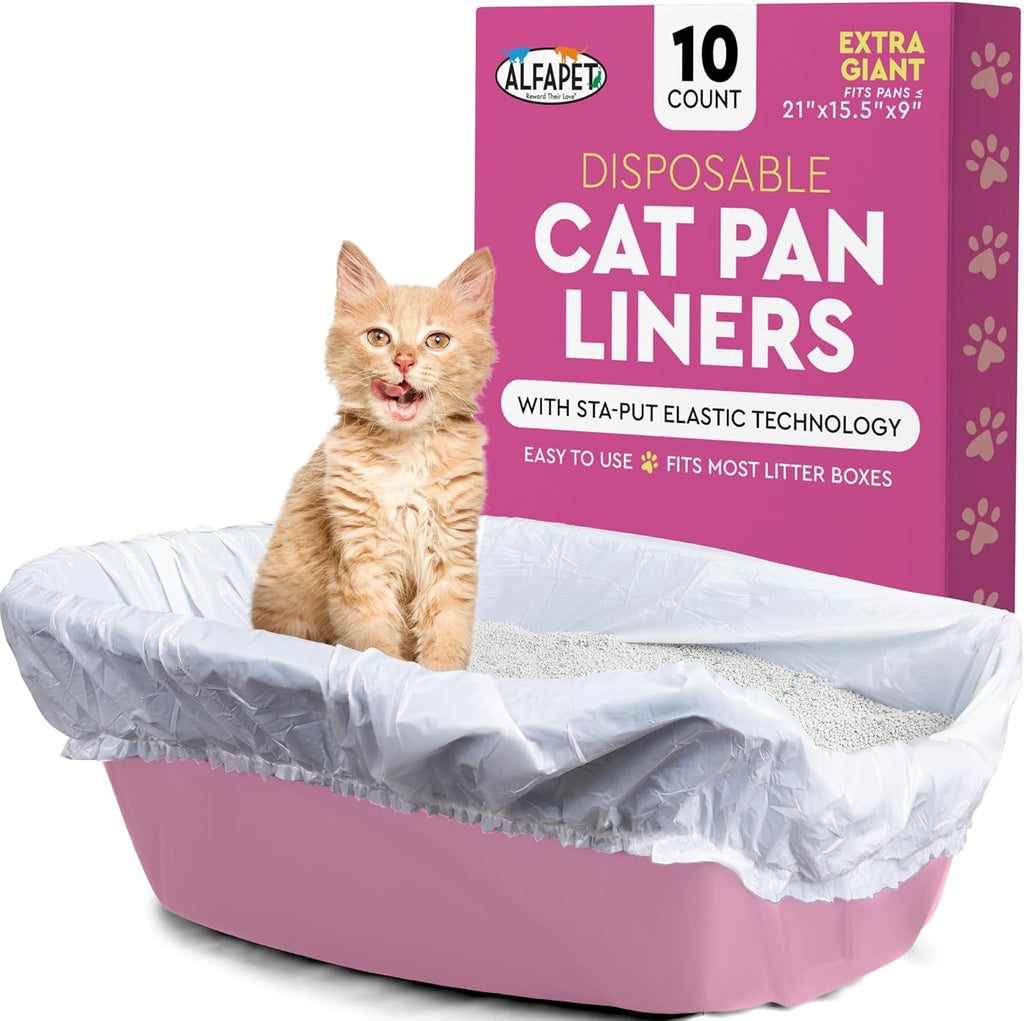 Alfapet elastic cat litter box liners front view packaging
