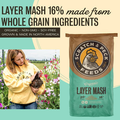 Back of Scratch and Peck Feeds bag showing ingredients