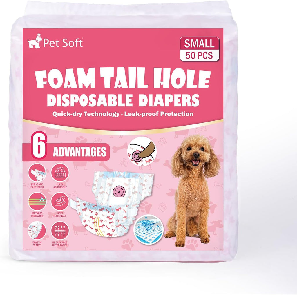 Breathable outer layer protection on Pet Soft doggie diapers for heat cycles