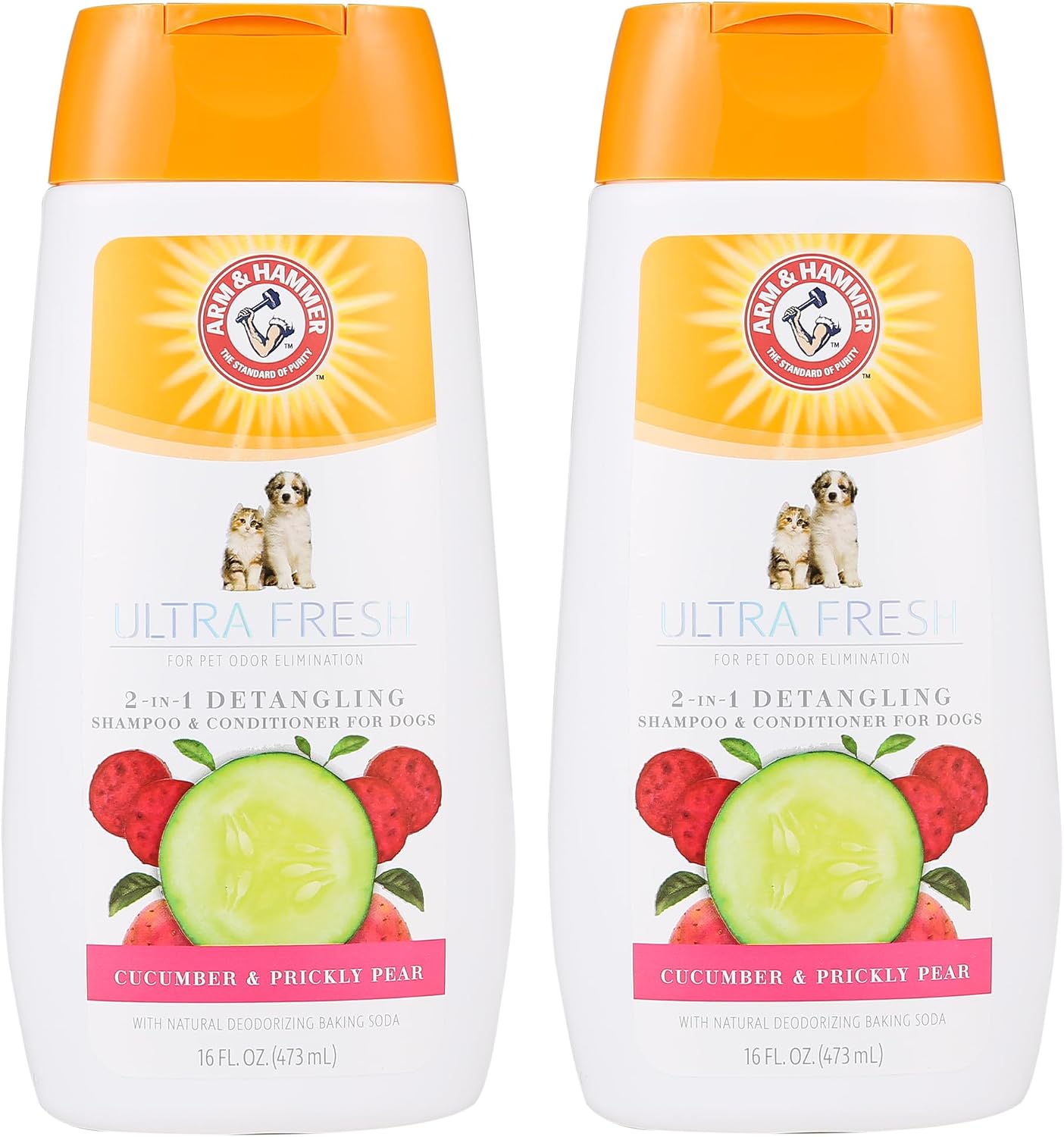 Product packaging of Arm And Hammer no rinse dog shampoo