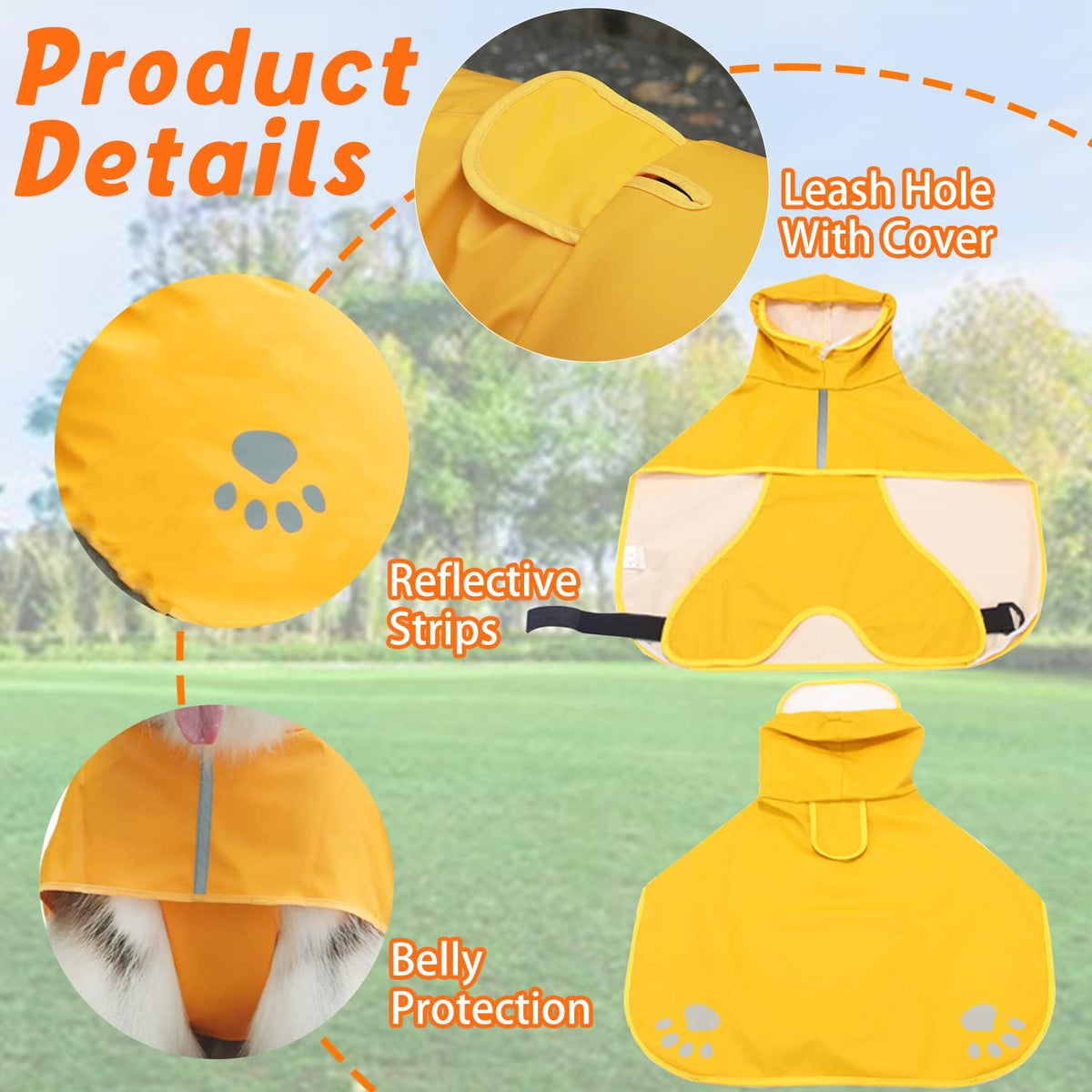 Adjustable belly strap mechanism on a Periflowin waterproof dog coat.