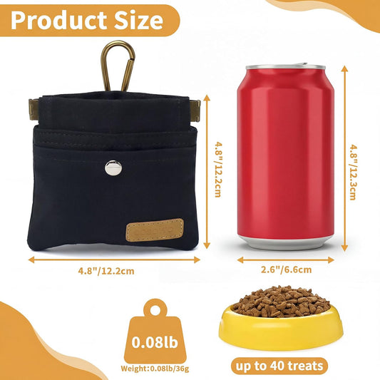 Cosowo hands free pet reward pocket clipped to a waistband during outdoor puppy training