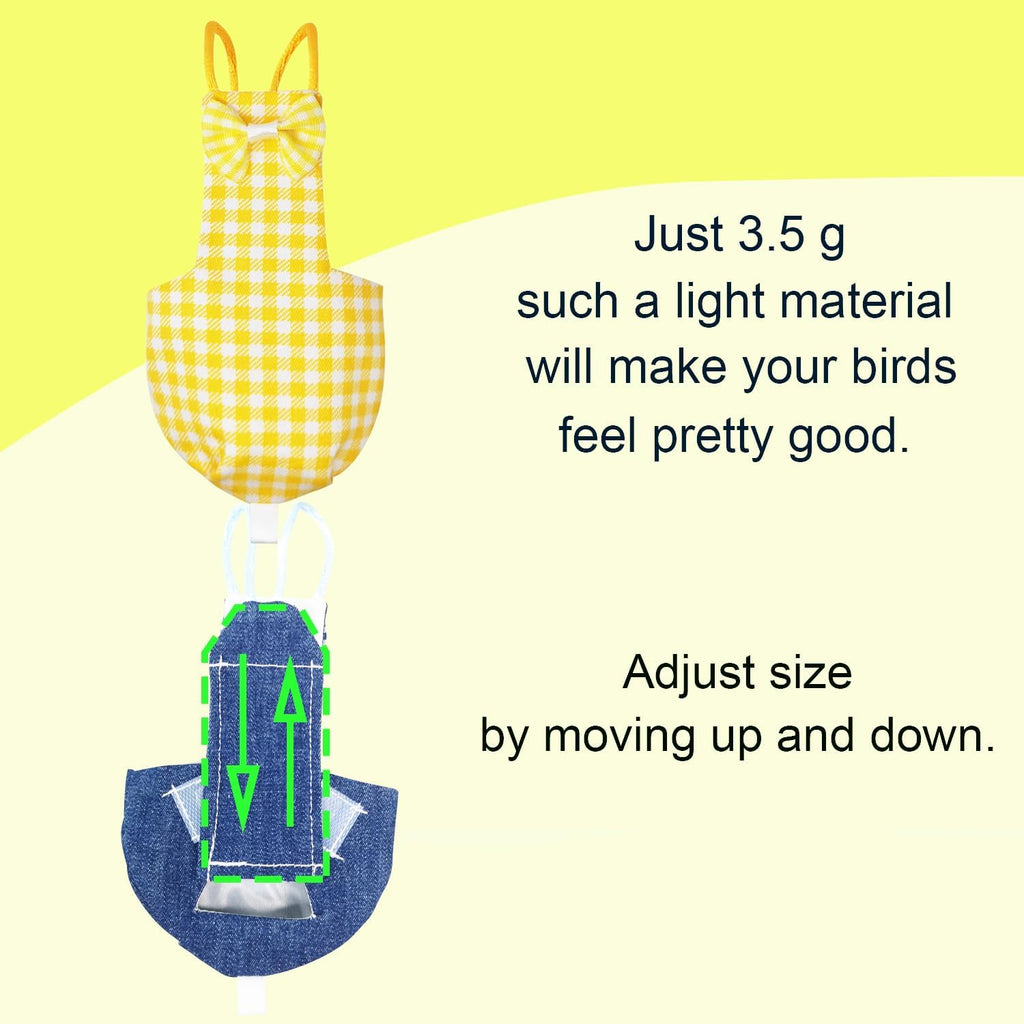 VANFAVORI Bird Diaper Flight Suit with 80-inch Elastic Leash, S Size 2 Pack - Image 4