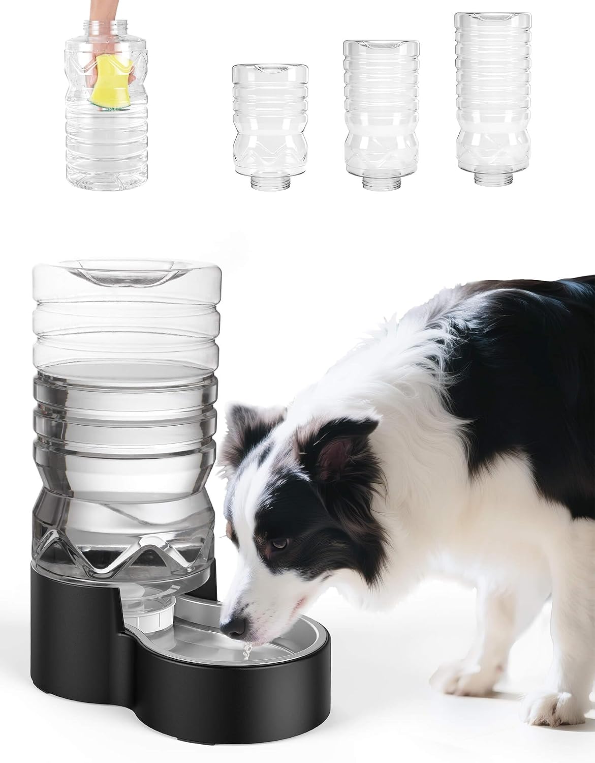 Heouvo large capacity 9.5 liter water reservoir being filled for multiple pets.
