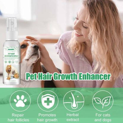 JoanofArc dog and cat skin treatment spray targeting bald areas on pets.
