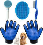NVNAN Pet Hair Removal Glove for Dogs & Cats, 2-in-1 Deshedding Brush & Massage Mitt - Grooming Gloves for Shedding Control, Bathing and Washing, Safe for Short/Long Hair Pets 2-Pack (Blue) - Image 14