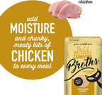 Easy-tear top notch detail on a single Tiki Cat broth pouch