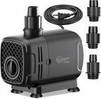 Hygger 2-in-1 Submersible Pump 25W front view showing the dual suction base for aquarium use.