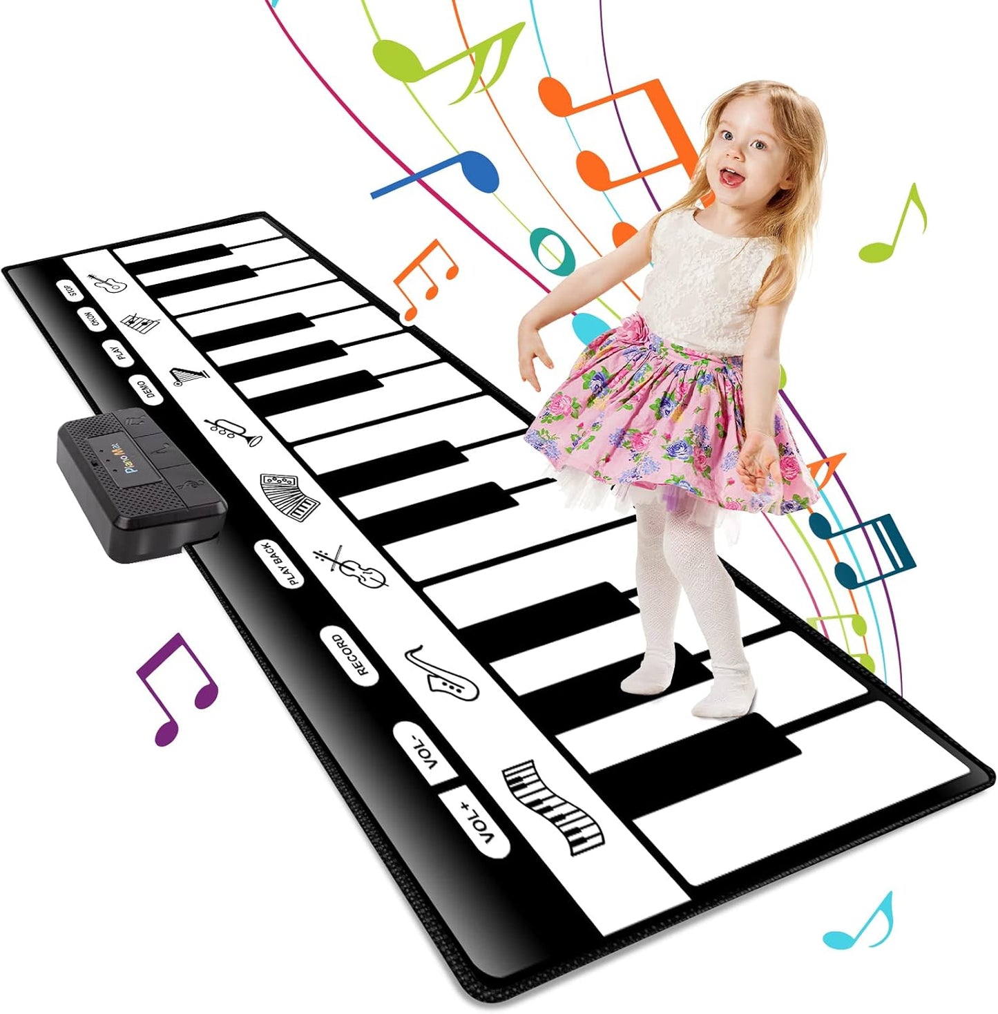 Twfric 6ft piano mat front view with 24 keys