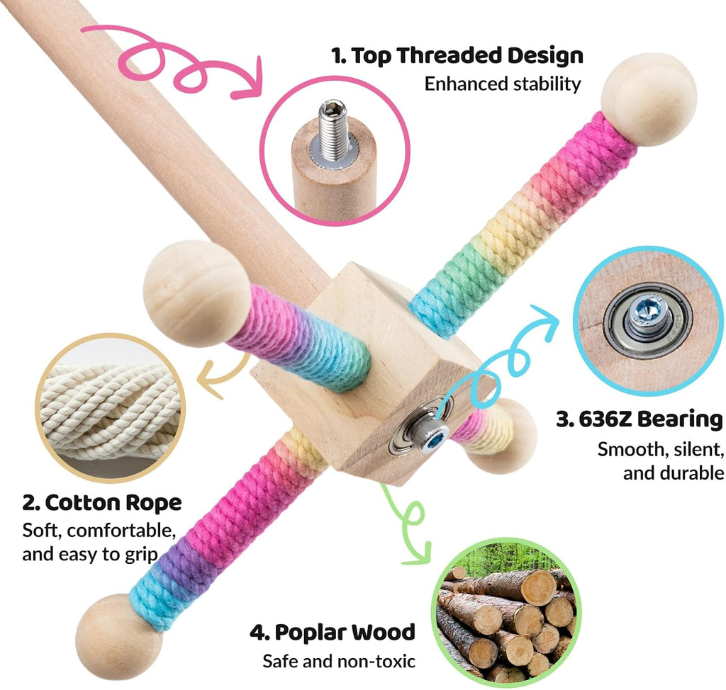 Jons Nty rotating bird perch with cotton rope wrapping