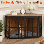 Large dog sleeping on Hahafelt triangular plush crate mat