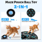Interactive cat play mat with motion activated ball