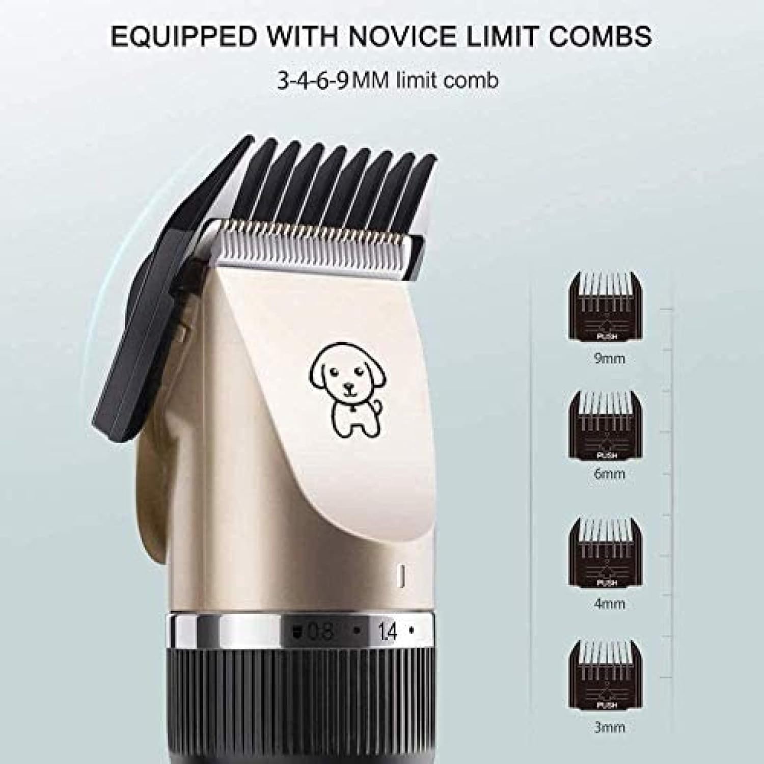 Yasao silent electric pet clipper showing ceramic blade close up