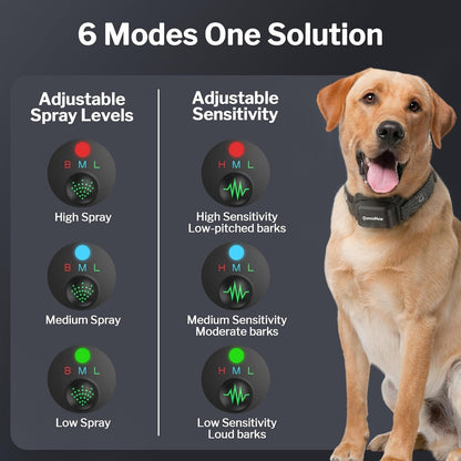 Rechargeable dog bark collar with two straps