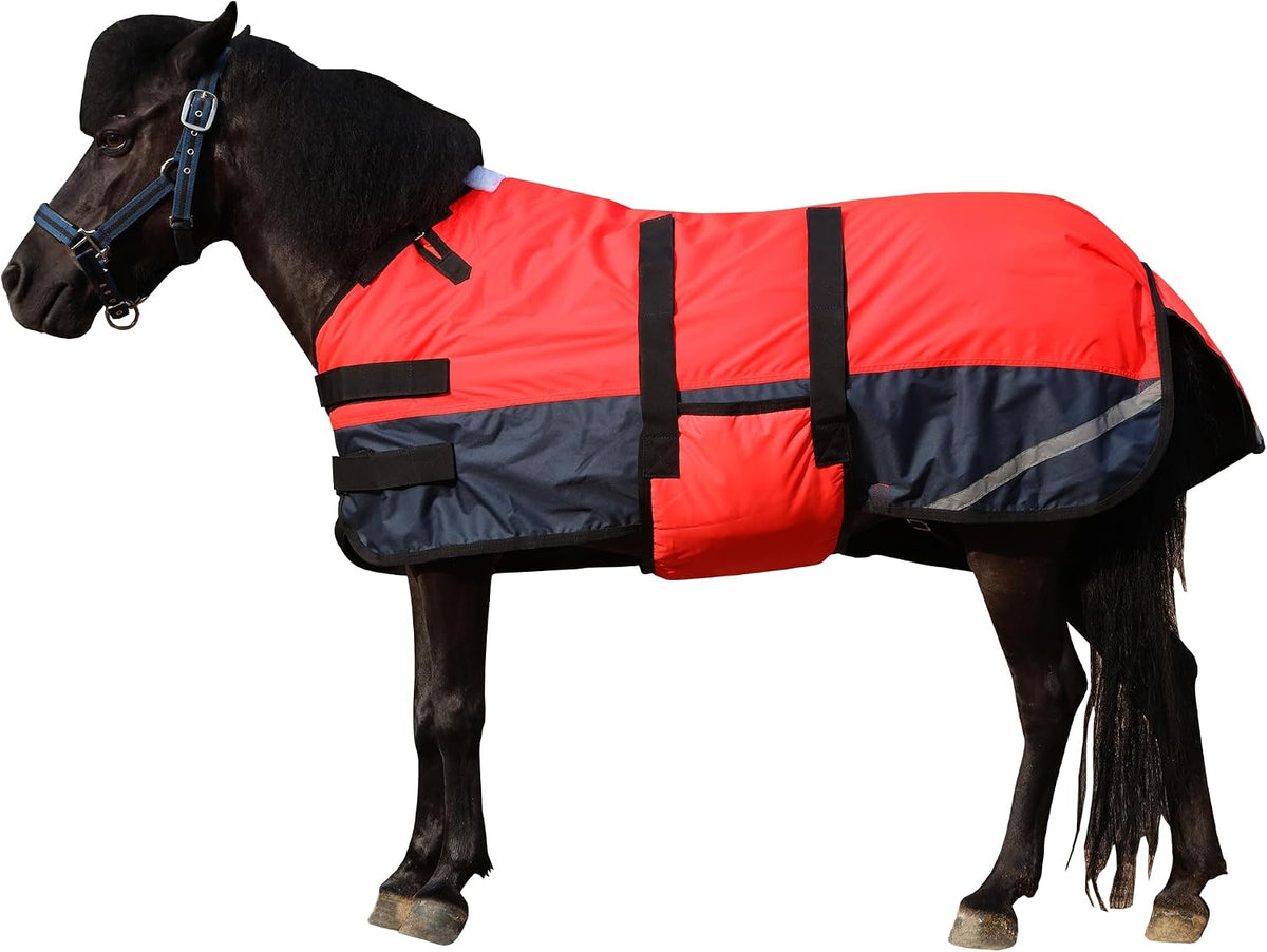 LEAFOREST 300D pony winter blanket packaging and size guide description
