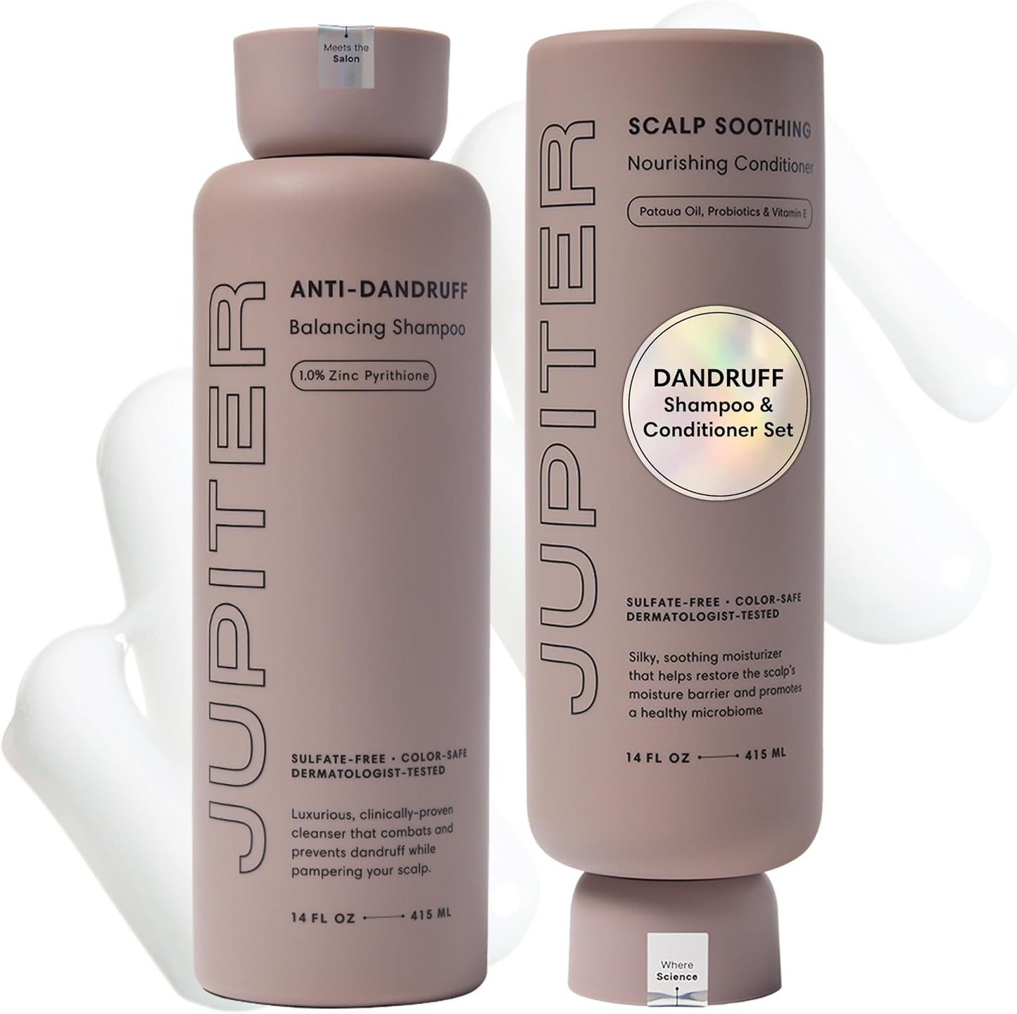 Jupiter Anti Dandruff Shampoo and Conditioner front view premium scalp care set