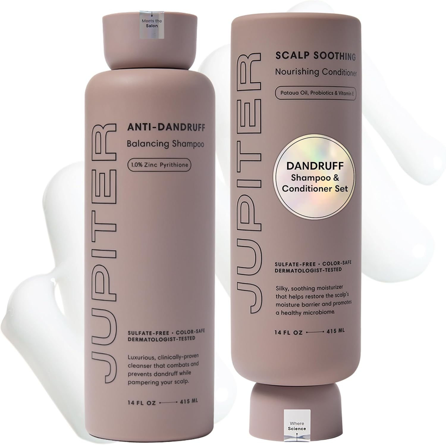 Jupiter Anti Dandruff Shampoo and Conditioner front view premium scalp care set