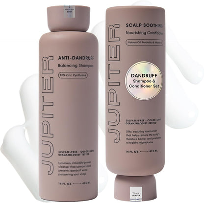 Jupiter Anti Dandruff Shampoo and Conditioner front view premium scalp care set