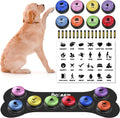 DCIAER dog buttons for communication front view of the complete eight piece starter training kit setup.