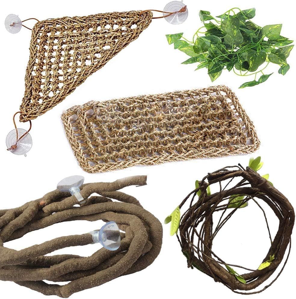 PIVBY 4 PCS Bearded Dragon Hammock, Bearded Dragon Tank Accessories, Flexible Reptile Jungle Vines Terrarium Decor for Chameleon, Lizards, Crested Geckos, Snakes, Lguana, Amphibian Reptiles Habitats - Image 10