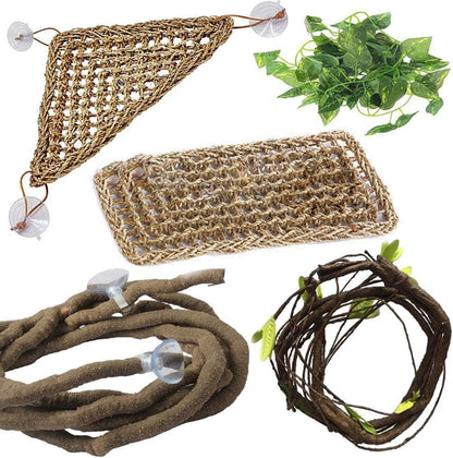 PIVBY 4 PCS Bearded Dragon Hammock, Bearded Dragon Tank Accessories, Flexible Reptile Jungle Vines Terrarium Decor for Chameleon, Lizards, Crested Geckos, Snakes, Lguana, Amphibian Reptiles Habitats - Image 10