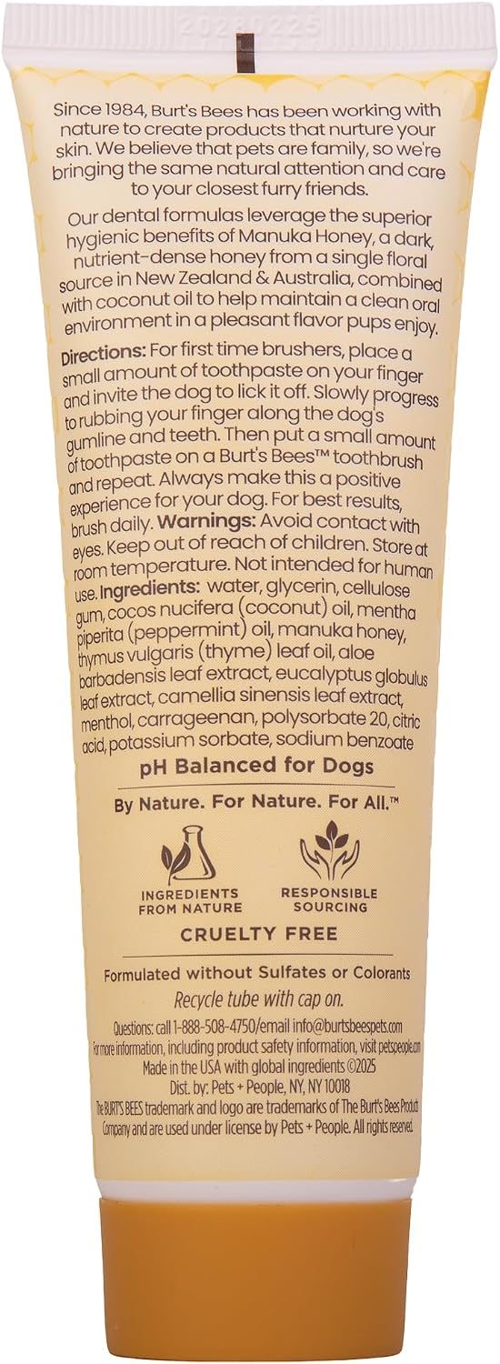 Safe to swallow natural dog toothpaste formula close up packaging