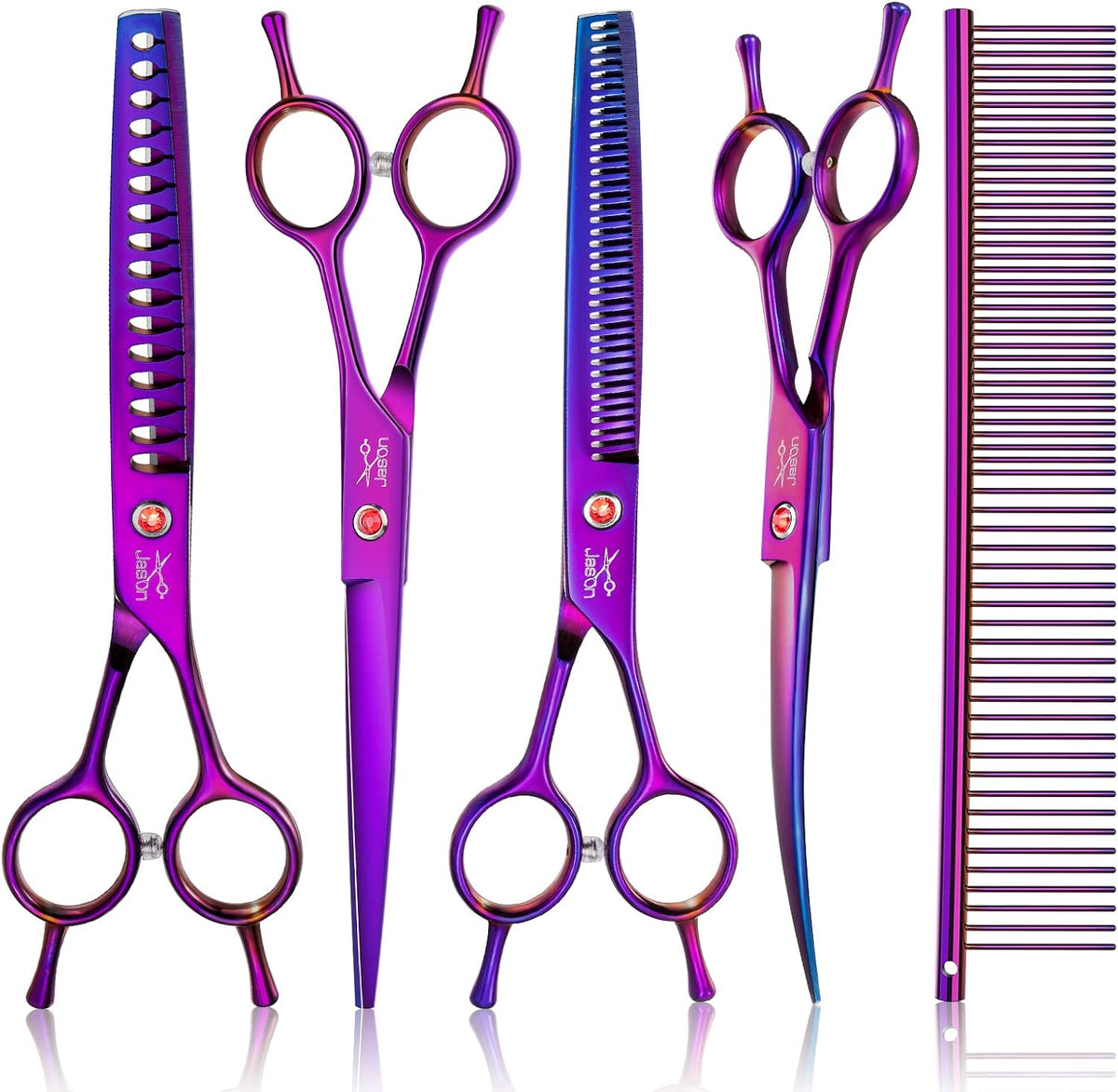 JASON 7" Dog Grooming Scissor - Professional Thinning Shear with 37 Teeth Japanese Stainless Steel Blender Scissors for Dogs, Cats and Other Pets (Thinning, Black) Christmas Gift - Image 9