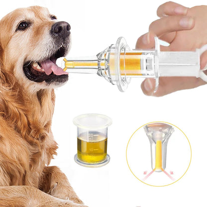 YIBIKEHO pet liquid feeding kit front view showing syringe and soft silicone tip