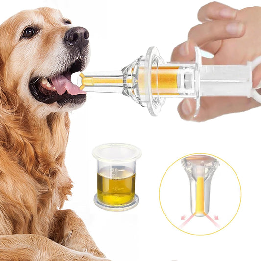 YIBIKEHO pet liquid feeding kit front view showing syringe and soft silicone tip