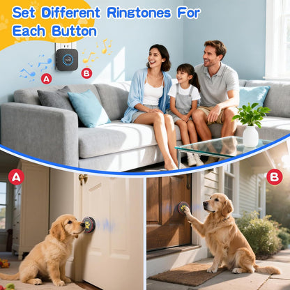 ChunHee Dog Bells for Door, Wireless Dog Doorbell for Potty Training, Dog Bells to Go Outside, Dog Potty Bell with Waterproof Button, 55 Chimes & Adjustable Volume - Image 7