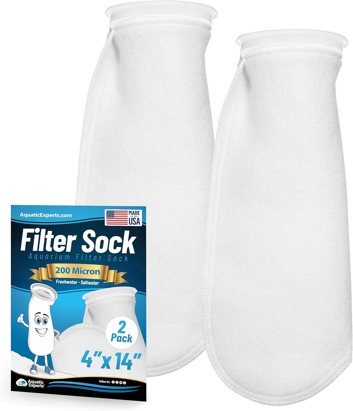 Aquatic Experts felt filter socks front view
