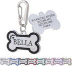 Personalized Stainless Steel Pet ID Tags with Glittery Bone Design - DEEP Engraved Dog Tags Engraved for Pets Customized with 5 Lines Dogs and Cats Pets - Image 12