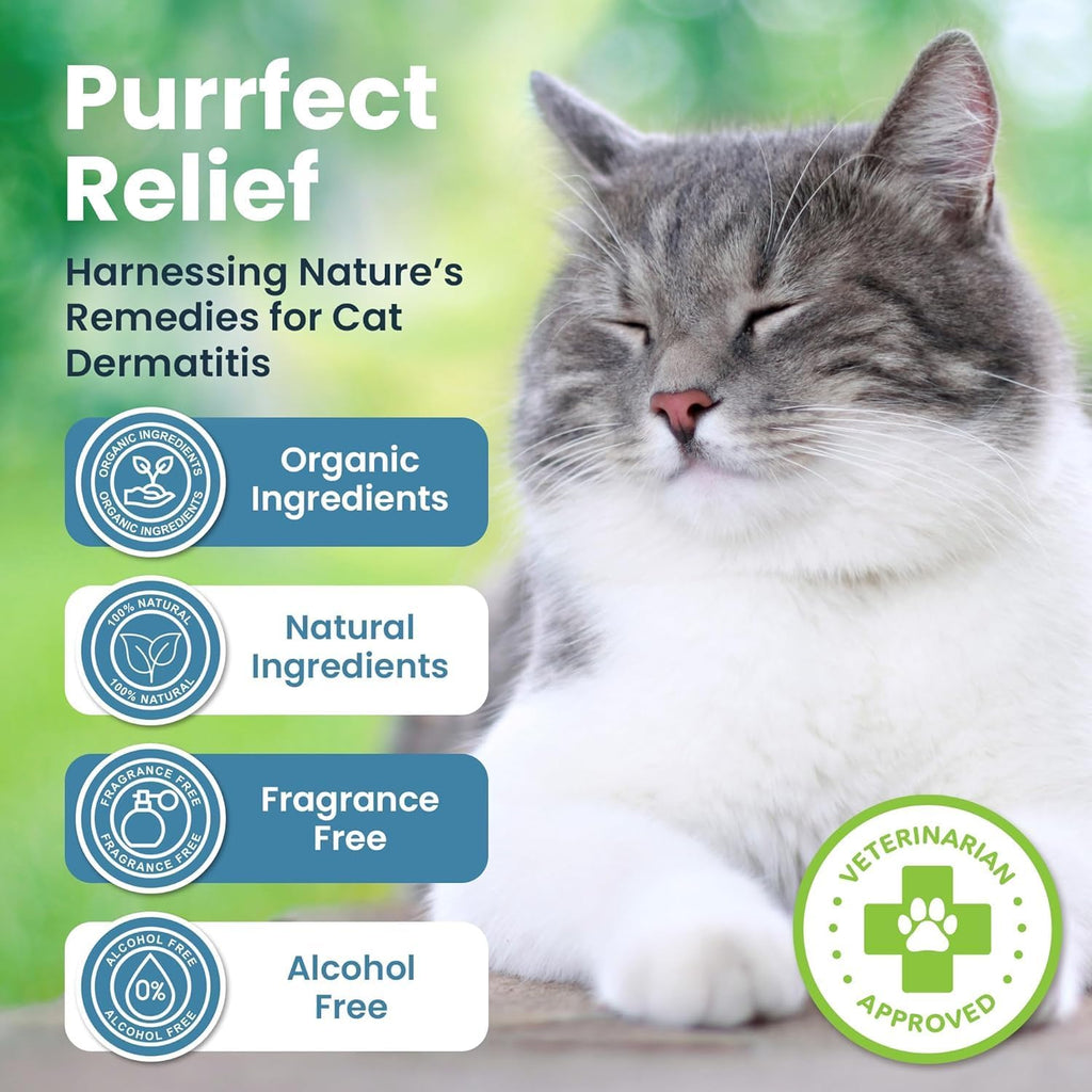 Premium cat dermatitis and mange relief cream jar imported from USA
