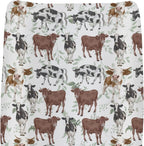 Hwmmbh watercolor cow baby changing pad cover front view