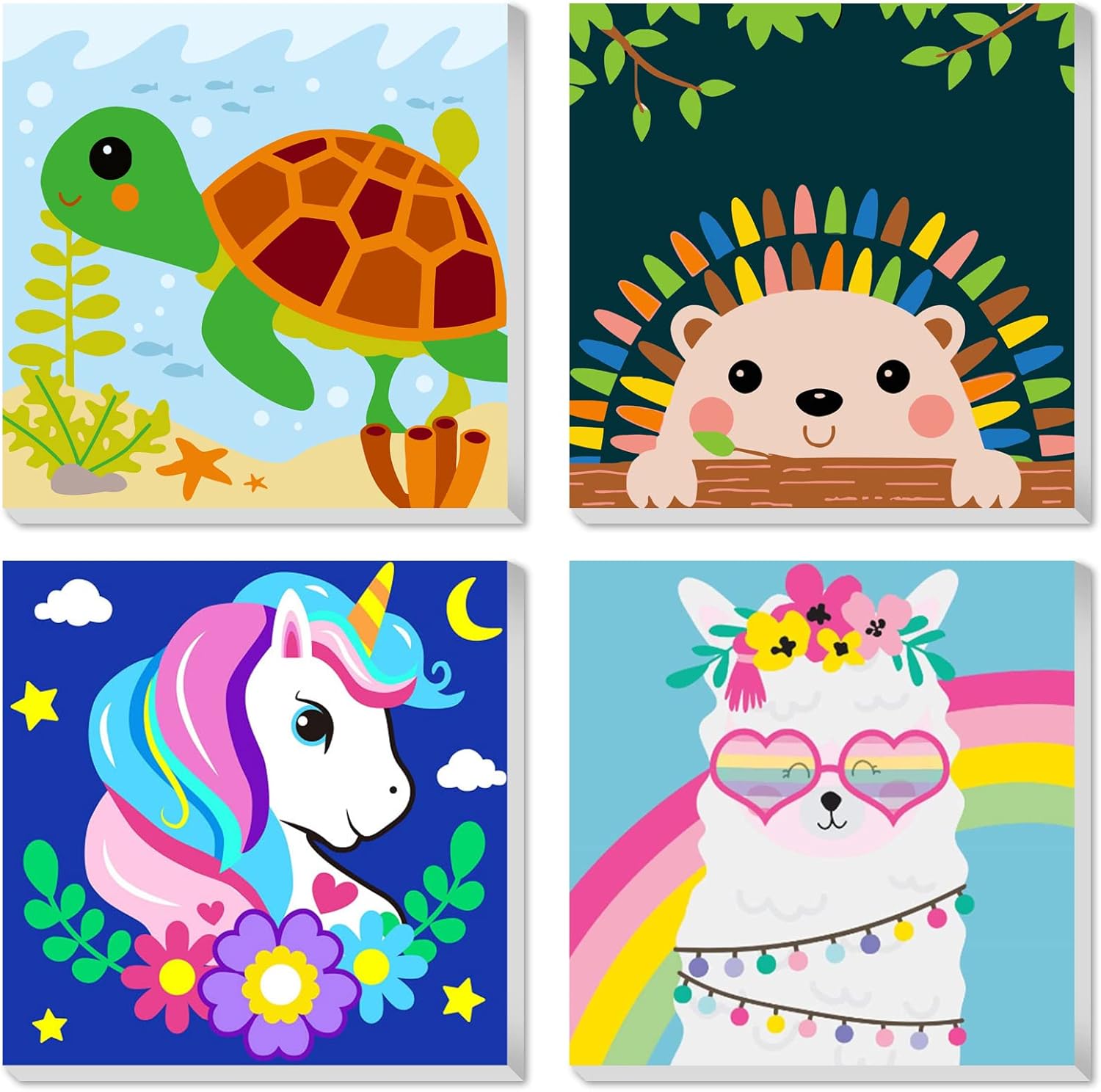 CarlonLin paint by number for kids packaged front view showing animal designs.