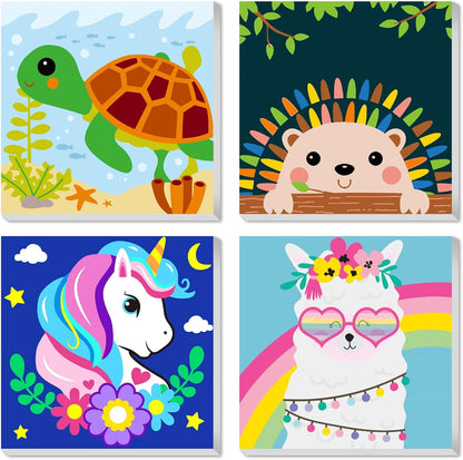CarlonLin paint by number for kids packaged front view showing animal designs.