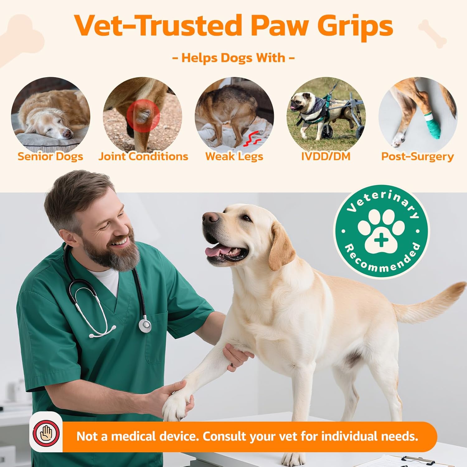 Close up of adhesive v-shaped rubber dog paw grips