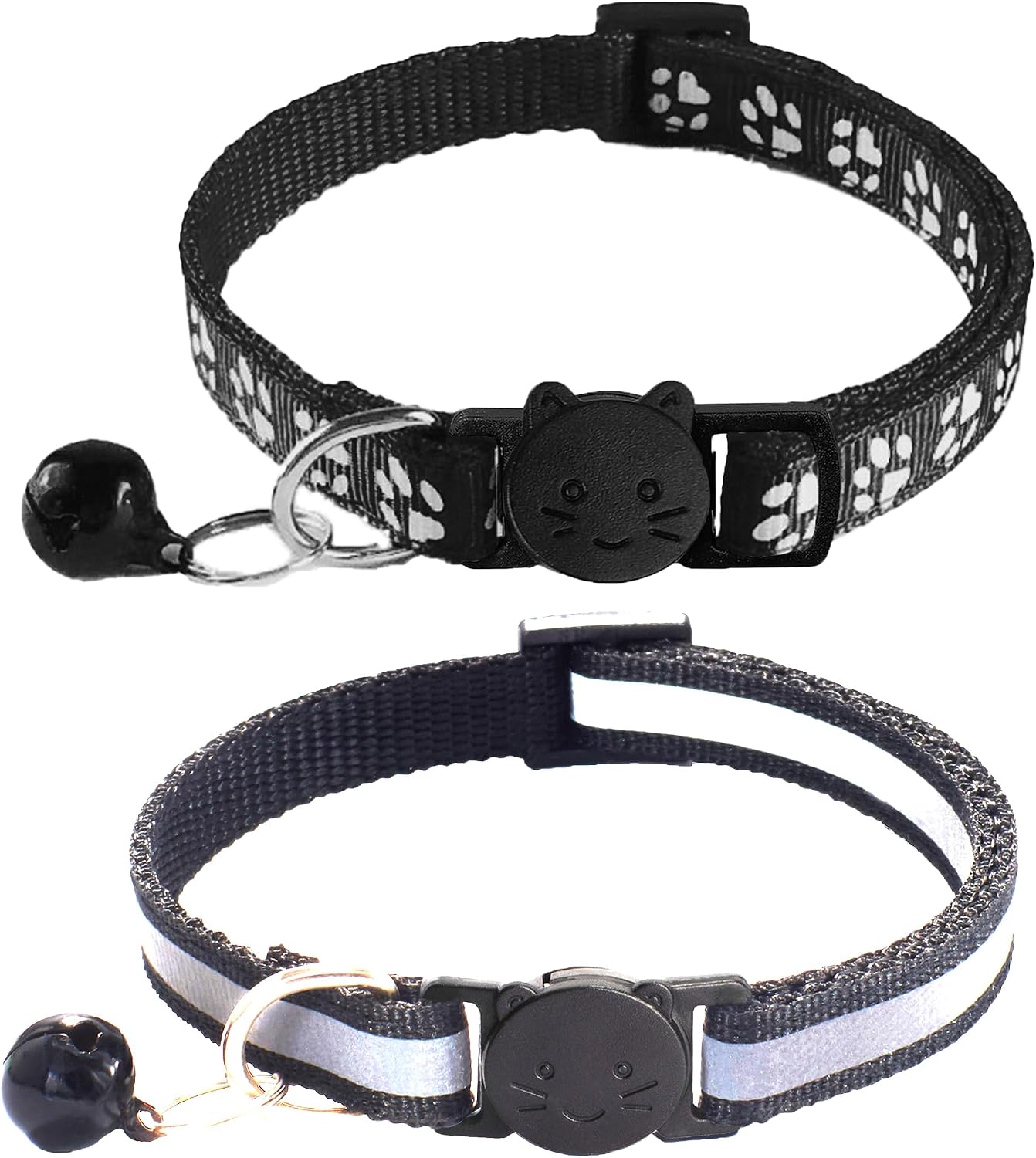 2 Pack Breakaway Cat Collars with Bells, Reflective Design and Claw Print Design, Safety Buckle Kitten Collars Adjustable from 7.5 to 12.5 Inches (Sky Blue) - Image 13