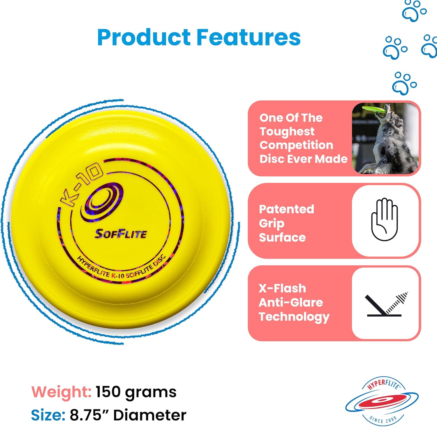 Side profile of Hyperflite SofFlite soft dog disc