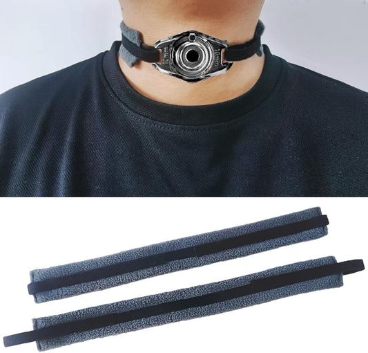 CHYDST Tracheostomy Tube Holder front view showing dark grey soft fabric.