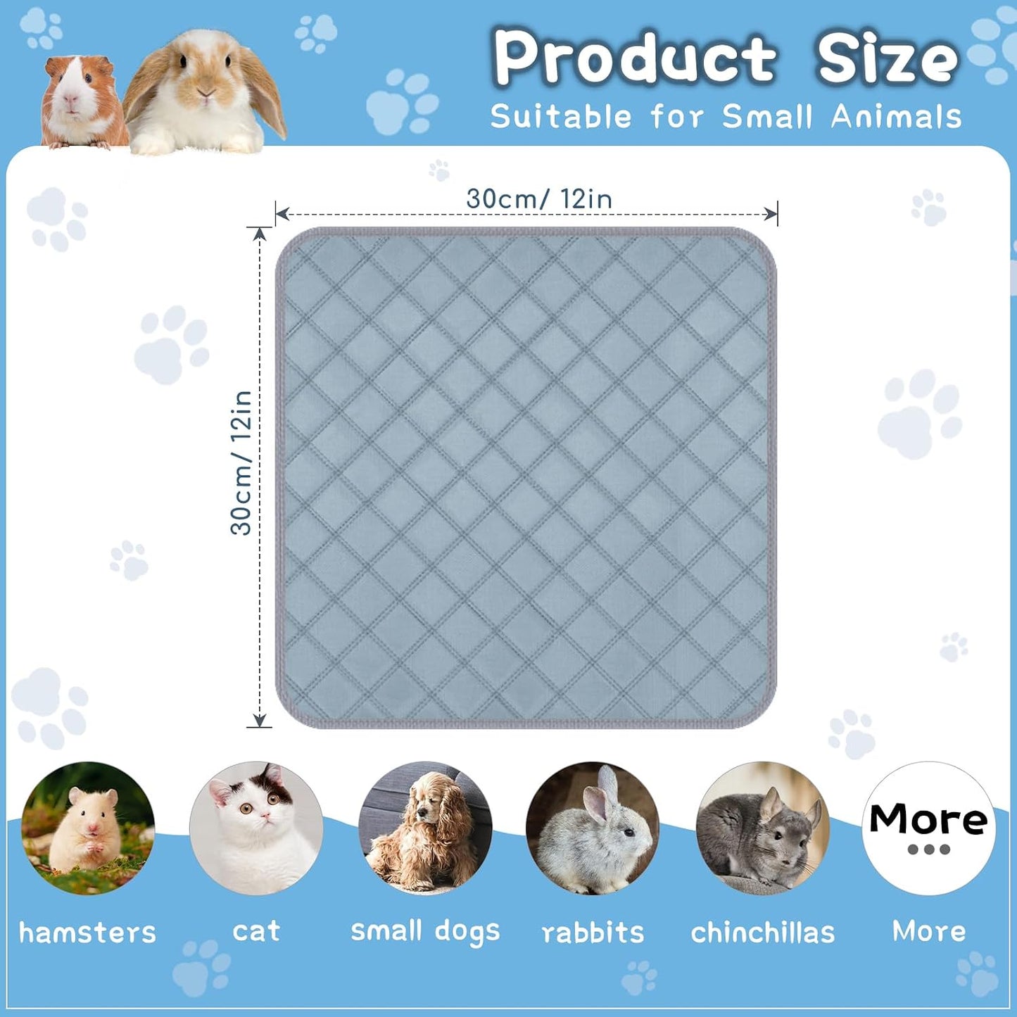 Close up of soft flannel texture on reusable guinea pig pee pad