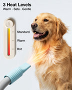 PETGUGU low noise pet vacuum unit highlighting the three speed adjustable power settings