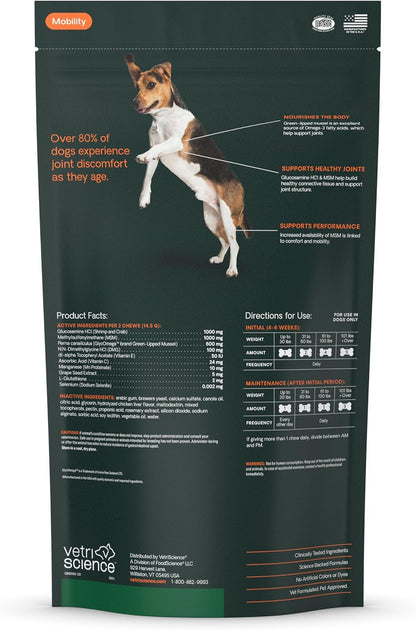 VetriScience Extra Strength Hip & Joint Supplement for Dogs - Supports Joint Health & Mobility, Vet-formulated w/Glucosamine, MSM & Green-Lipped Mussel - Chicken Flavor, 120 Chews - Image 10