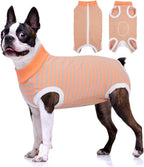 BRKURLEG Small Dog Recovery Suit After Surgery Female Male, Back Zipper Spay Recovery Suit for Dogs & Cats, Anti-Licking Puppy Surgical Onesie for Abdominal Wound, Cone Alternative, Orange M - Image 9